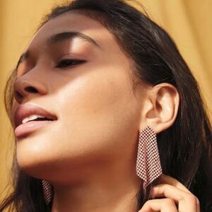 Stella & Dot Addie Statement Earrings ~ Blush Mesh